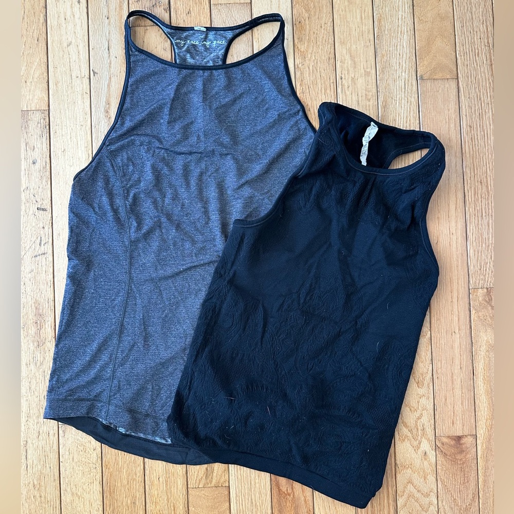 Lululemon Gray and Black Tank Tops